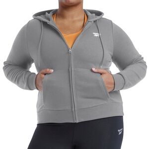 Reebok 2X French Terry Full-Zip Hoodie Heather Gray